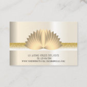 Carte De Visite Moderne Elégant Professionnel doré, fleur de lotus (Dos)