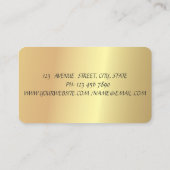 Carte De Visite Moderne Elegant Professionnel Faux Gold, Gratuit (Dos)