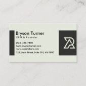 Carte De Visite Moderne élégant Professionnel Gras Noir Blanc Blan (Dos)