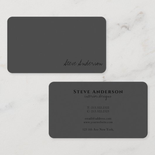 Carte De Visite Moderne Élégant Professionnel Gris clair (Devant / Derrière)