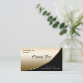 Carte De Visite Moderne Elegant Professionnel Highlight Black Gold (Debout devant)