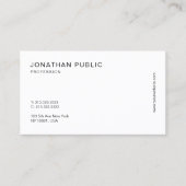 Carte De Visite Moderne élégant professionnel intelligent blanc te (Devant)