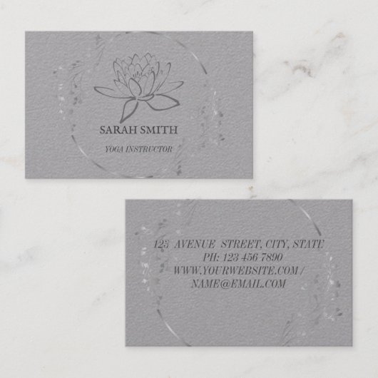 Carte De Visite Moderne Elégant Professionnel lotus flower Busines (Devant / Derrière)