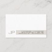 Carte De Visite Moderne Élégant Professionnel Monogramme Chic (Dos)