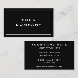 Carte De Visite Moderne Elegant Professionnel Noir