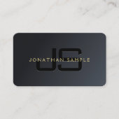 Carte De Visite Moderne Elegant Professionnel Noir & Or Luxueux (Devant)