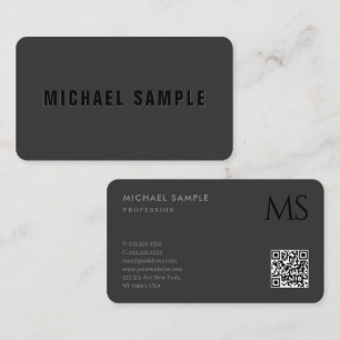 Carte De Visite Moderne élégant professionnel QR Code Monogramme n