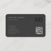 Carte De Visite Moderne élégant professionnel QR Code Monogramme n (Dos)