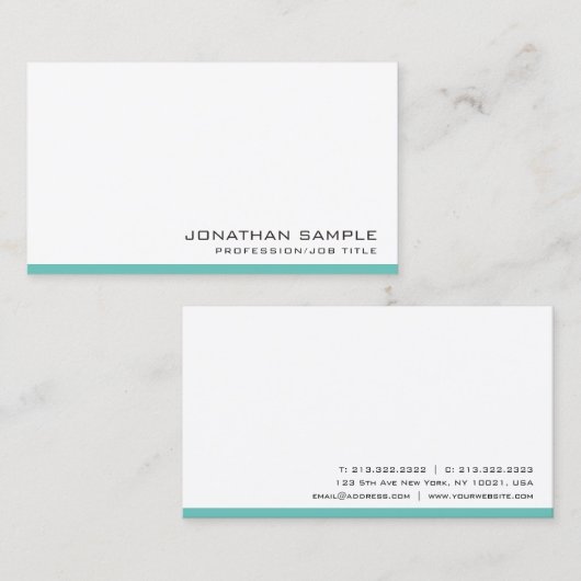 Carte de visite moderne Élégant Professionnel Simp (Devant / Derrière)