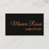 Carte De Visite Moderne Élégant Professionnel Simple Coral Noir (Devant)