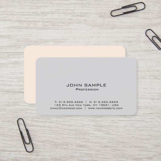 Carte De Visite Moderne Elégant Professionnel Simple Design Bleu (Devant/Arrière en situation)