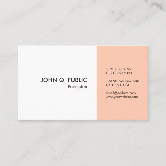 Carte De Visite Moderne Élégant Professionnel Simple Modèle (Devant)