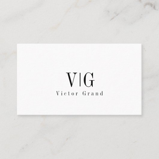 Carte De Visite Moderne Elegant Professionnel Simple Monogramme (Devant)