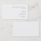 Carte De Visite Moderne Elegant Propre Design tendance Plaine Luxe (Devant / Derrière)