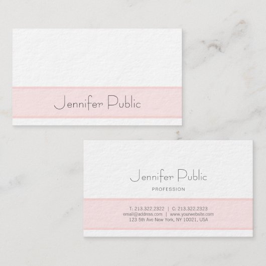 Carte De Visite Moderne Elegant Propre Plain Luxe Professionnel (Devant / Derrière)