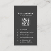 Carte De Visite Moderne Elegant QR Code Personnalisé Photo Profess (Dos)