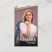 Carte De Visite Moderne Elegant QR Code Personnalisé Photo Profess (Devant)