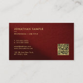 Carte De Visite Moderne élégant QR Code Premium épais luxe (Dos)