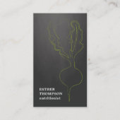 Carte De Visite Moderne Elégant Radish Grey Green (Devant)