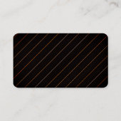 Carte De Visite Moderne Élégant Rayé Noir et Or (Dos)