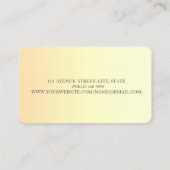 Carte De Visite Moderne Elégant rayé Noir, Or, Lotus (Dos)