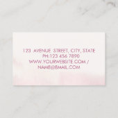 Carte De Visite Moderne Élégant Romantique Aquarelle Fleurs Roses (Dos)