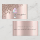 Carte De Visite Moderne Élégant Rose Diamants Or Sucres de gâteau (Devant / Derrière)