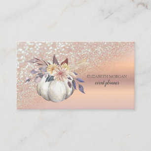 Carte De Visite Moderne Élégant Rose Doré Paillettes Bokeh Ombré