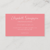 Carte De Visite Moderne Elegant rose et blanc (Dos)