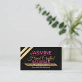 Carte De Visite Moderne Elegant rose et or (Debout devant)