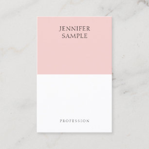 Carte De Visite Moderne Élégant rose pâle Simple Professionnel