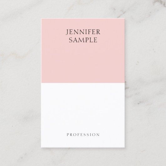 Carte De Visite Moderne Élégant rose pâle Simple Professionnel (Devant)