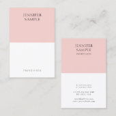 Carte De Visite Moderne Élégant rose pâle Simple Professionnel (Devant / Derrière)