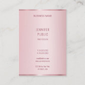 Carte De Visite Moderne Elégant Rose tendance Modèle couleur or (Dos)