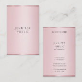 Carte De Visite Moderne Elégant Rose tendance Modèle couleur or (Devant / Derrière)