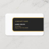 Carte De Visite Moderne Elegant Simple Black Gold Consultant (Devant)