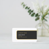 Carte De Visite Moderne Elegant Simple Black Gold Consultant (Debout devant)
