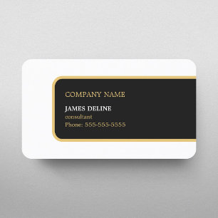 Carte De Visite Moderne Elegant Simple Black Gold Consultant