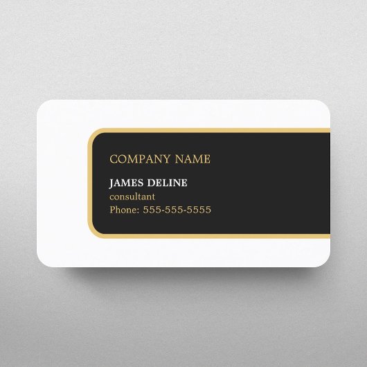 Carte De Visite Moderne Elegant Simple Black Gold Consultant