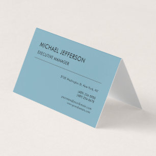 Carte De Visite Moderne Élégant Simple Bleu Clair