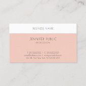 Carte De Visite Moderne Elégant Simple Blush Modèle blanc rose (Dos)