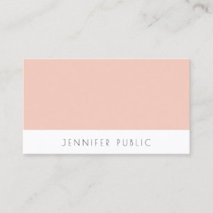 Carte De Visite Moderne Elégant Simple Blush Modèle blanc rose