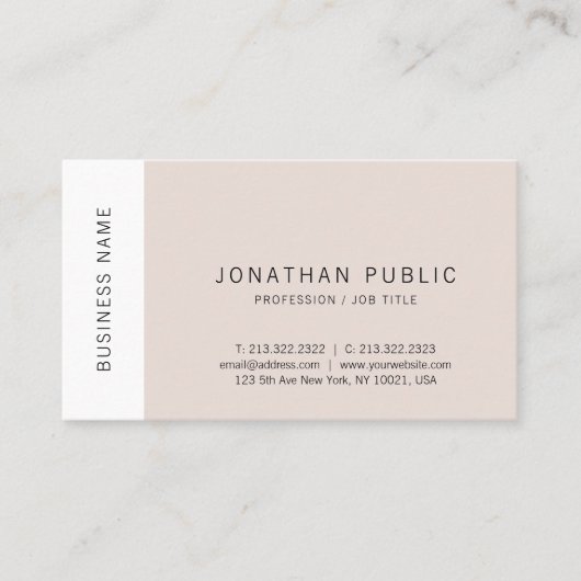 Carte De Visite Moderne Elegant Simple Design Modèle Professionnel (Devant)
