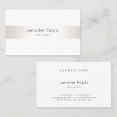 Carte De Visite Moderne Élégant Simple Faux Silver Plain (Devant / Derrière)