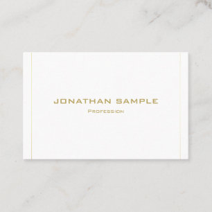 Carte De Visite Moderne Elegant Simple Gold Striped Professional