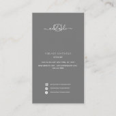 Carte De Visite Moderne Elégant Simple Gris Spa Salon Menu Service (Devant)