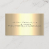 Carte De Visite Moderne Élégant Simple Lotus Gold Metallic (Dos)