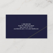 Carte De Visite Moderne Elégant Simple Minimal Classy Marine (Dos)