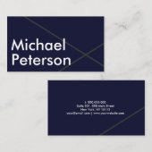 Carte De Visite Moderne Elégant Simple Minimal Classy Marine (Devant / Derrière)
