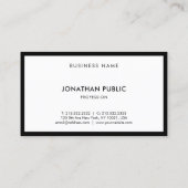 Carte De Visite Moderne Élégant Simple Modèle noir et blanc (Dos)